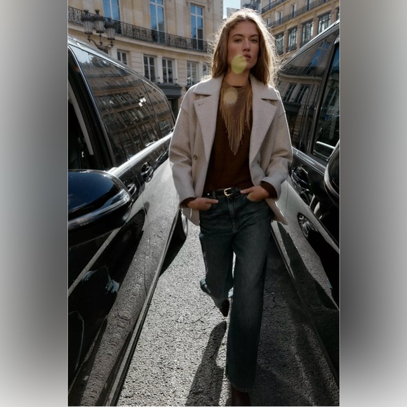 ZARA SOFT DOUBLE-BREASTED COAT - Picture 4 of 10